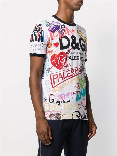 dolce gabbana print t shirt|dolce gabbana t shirts men's.